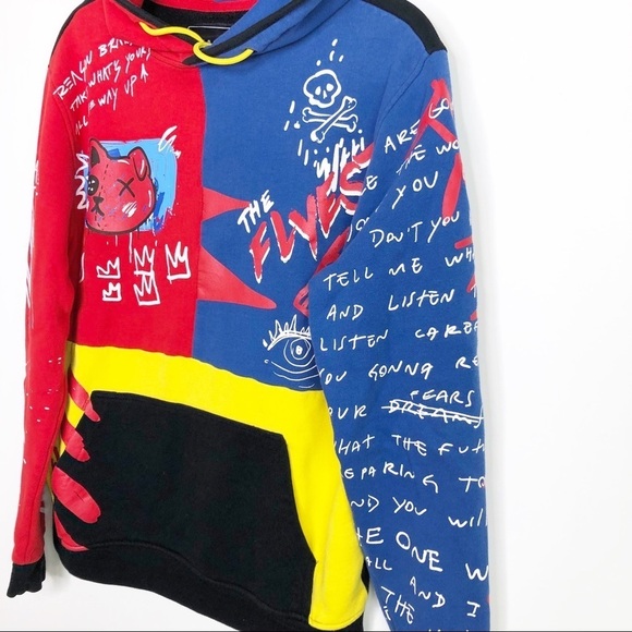 REASON Streetwear graphic color block hooded sweatshirt - Picture 4 of 14